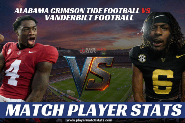 alabama crimson tide football vs vanderbilt football match player stats